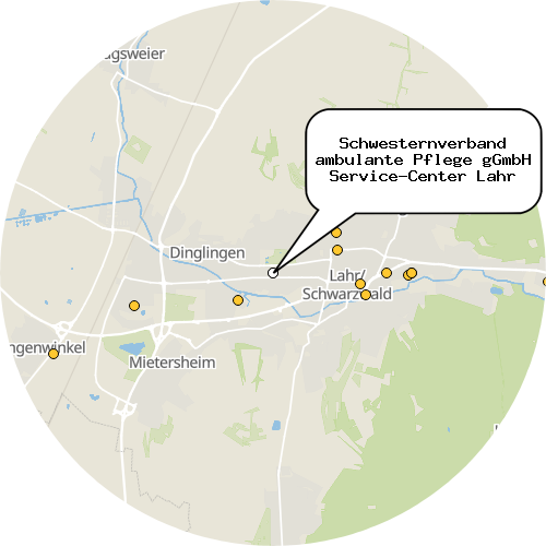 Kartenausschnitt für die Firma Schwesternverband ambulante Pflege gGmbH Service-Center Lahr