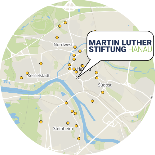 Kartenausschnitt für die Firma Diakoniestation der Martin Luther Stiftung Hanau - Ambulanter Pflegedienst