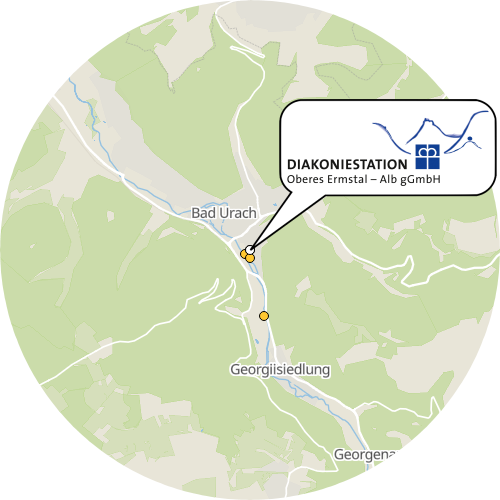 Kartenausschnitt für die Firma Diakoniestation Oberes Ermstal-Alb gGmbH