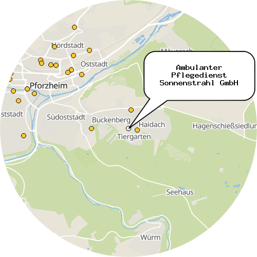 Kartenausschnitt für die Firma Ambulanter Pflegedienst Sonnenstrahl GmbH