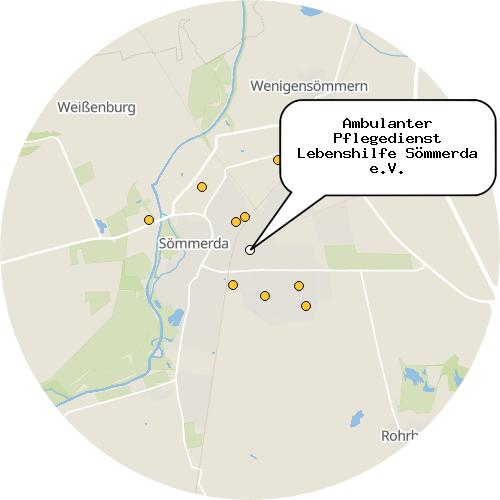 Kartenausschnitt für die Firma Ambulanter Pflegedienst Lebenshilfe Sömmerda e.V.