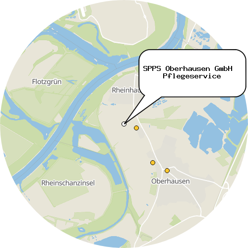 Kartenausschnitt für die Firma SPPS Oberhausen GmbH   Pflegeservice