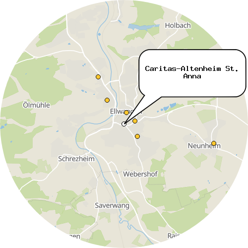 Kartenausschnitt für die Firma Caritas-Altenheim St. Anna