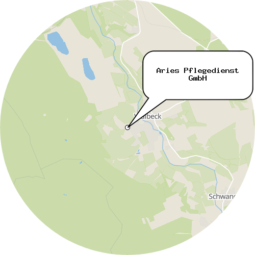 Kartenausschnitt für die Firma Aries Pflegedienst GmbH