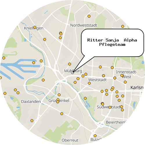 Kartenausschnitt für die Firma Ritter Sanja  Alpha Pflegeteam