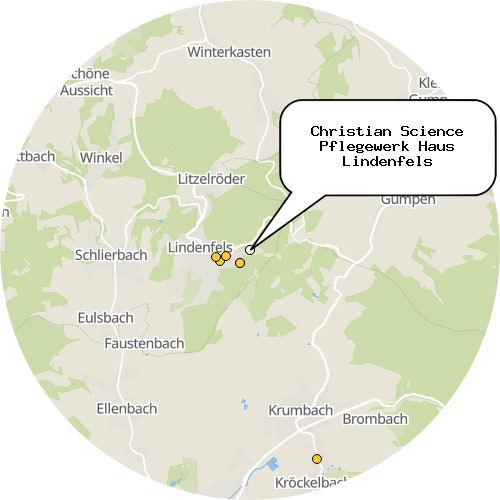 Kartenausschnitt für die Firma Christian Science Pflegewerk Haus Lindenfels