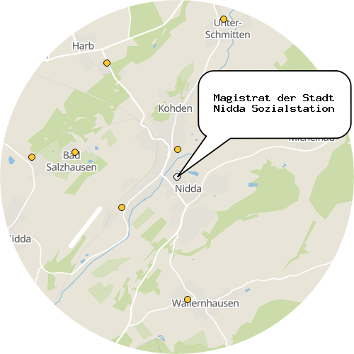 Kartenausschnitt für die Firma Magistrat der Stadt Nidda Sozialstation