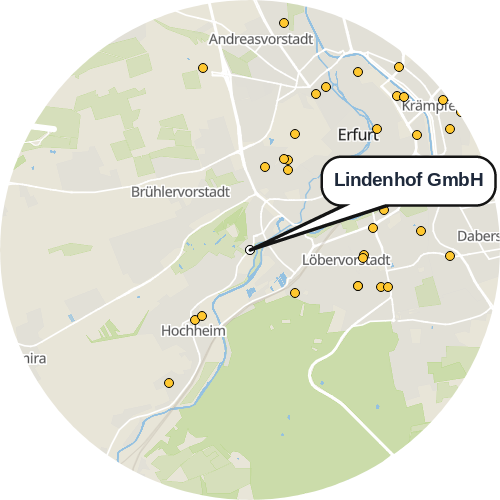 Kartenausschnitt für die Firma Lindenhof GmbH