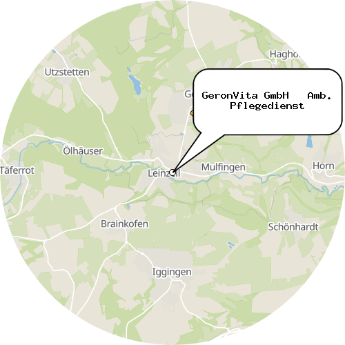 Kartenausschnitt für die Firma GeronVita GmbH   Amb. Pflegedienst