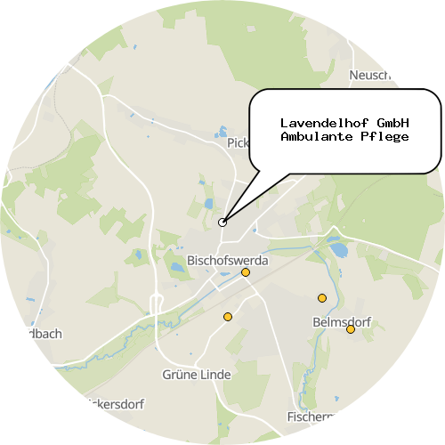 Kartenausschnitt für die Firma Lavendelhof GmbH Ambulante Pflege