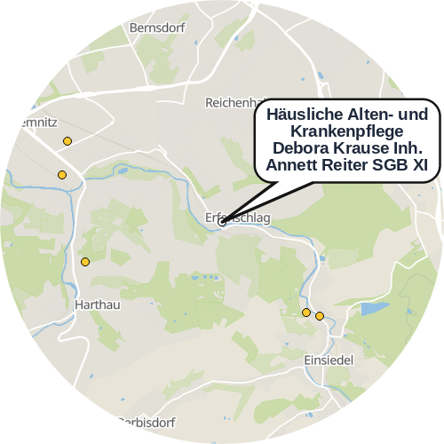 Kartenausschnitt für die Firma Häusliche Alten- und Krankenpflege Debora Krause Inh. Annett Reiter SGB XI