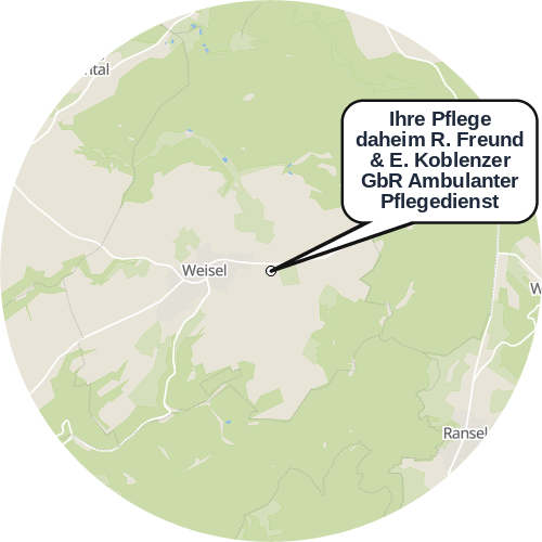 Kartenausschnitt für die Firma Ihre Pflege daheim R. Freund & E. Koblenzer GbR Ambulanter Pflegedienst