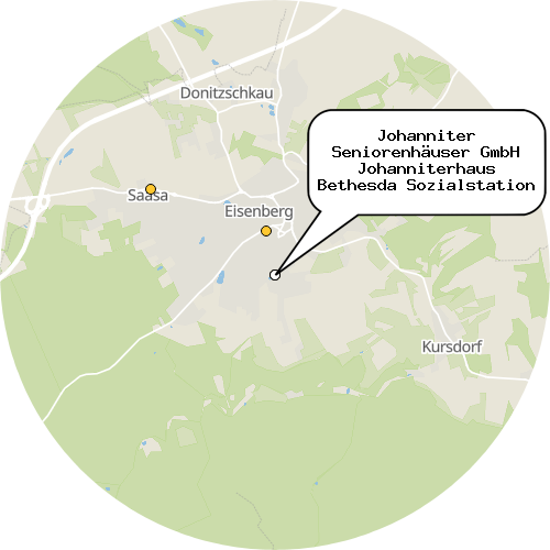 Kartenausschnitt für die Firma Johanniter Seniorenhäuser GmbH Johanniterhaus Bethesda Sozialstation