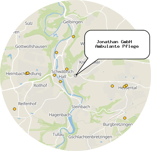Kartenausschnitt für die Firma Jonathan GmbH   Ambulante Pflege