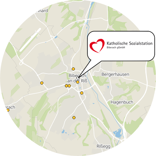 Kartenausschnitt für die Firma Katholische Sozialstation Biberach gGmbH  Sozialstation
