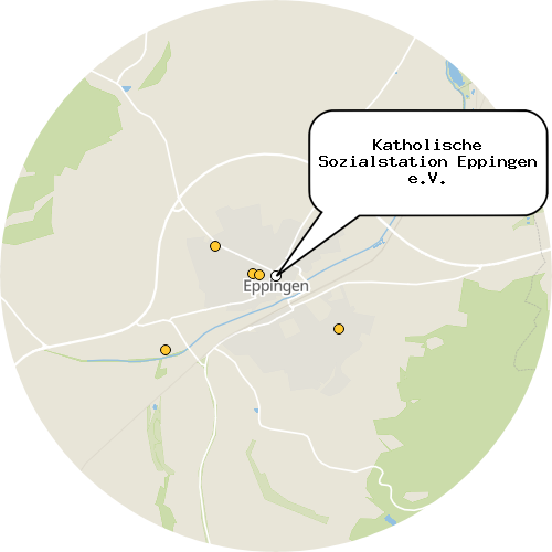 Kartenausschnitt für die Firma Katholische Sozialstation Eppingen e.V.