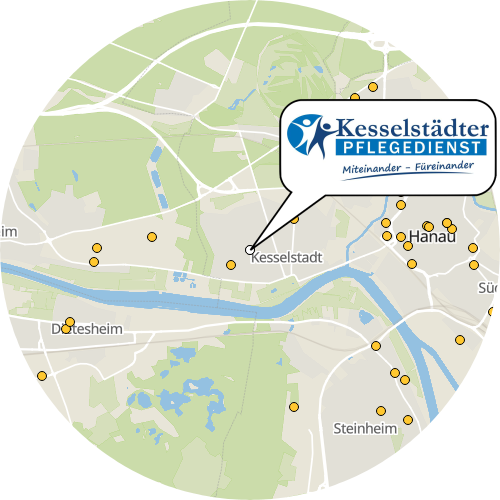 Kartenausschnitt für die Firma Kesselstädter Pflegedienst