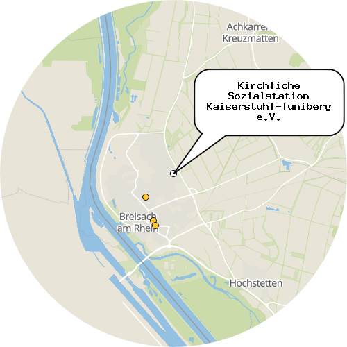 Kartenausschnitt für die Firma Kirchliche Sozialstation Kaiserstuhl-Tuniberg e.V.