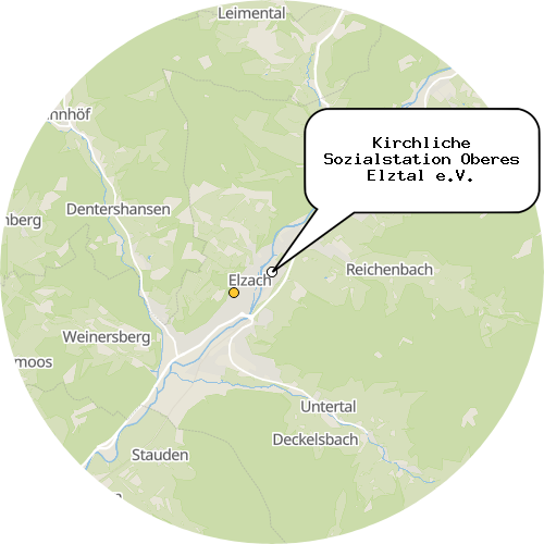 Kartenausschnitt für die Firma Kirchliche Sozialstation Oberes Elztal e.V.