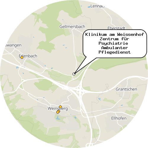 Kartenausschnitt für die Firma Klinikum am Weissenhof Zentrum für Psychiatrie  Ambulanter Pflegedienst