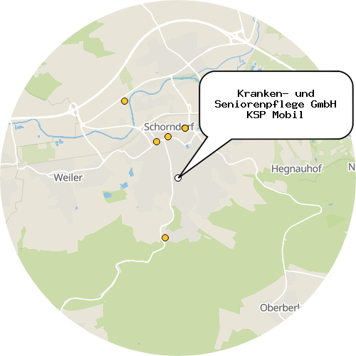 Kartenausschnitt für die Firma Kranken- und Seniorenpflege GmbH KSP Mobil