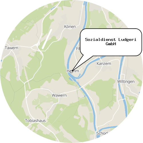 Kartenausschnitt für die Firma Sozialdienst Ludgeri GmbH