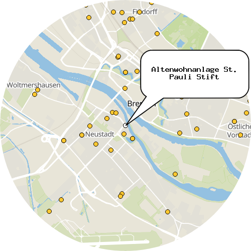 Kartenausschnitt für die Firma Altenwohnanlage St. Pauli Stift