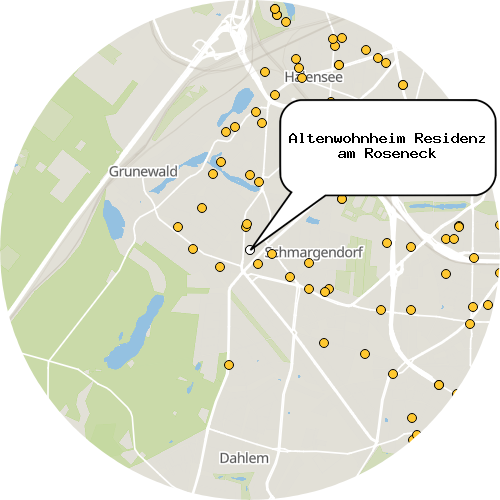 Kartenausschnitt für die Firma Altenwohnheim Residenz am Roseneck