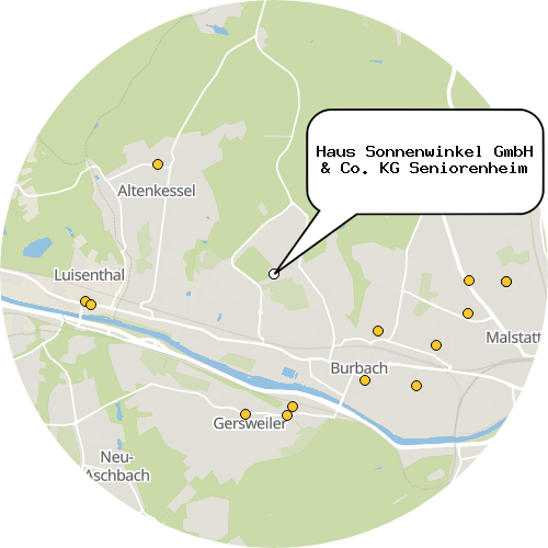 Kartenausschnitt für die Firma Haus Sonnenwinkel GmbH & Co. KG Seniorenheim
