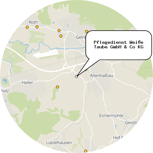 Kartenausschnitt für die Firma Pflegedienst Weiße Taube GmbH & Co KG
