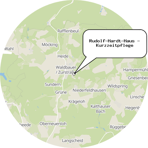 Kartenausschnitt für die Firma Rudolf-Hardt-Haus - Kurzzeitpflege