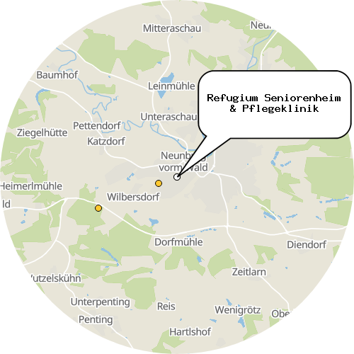Kartenausschnitt für die Firma Refugium Seniorenheim & Pflegeklinik