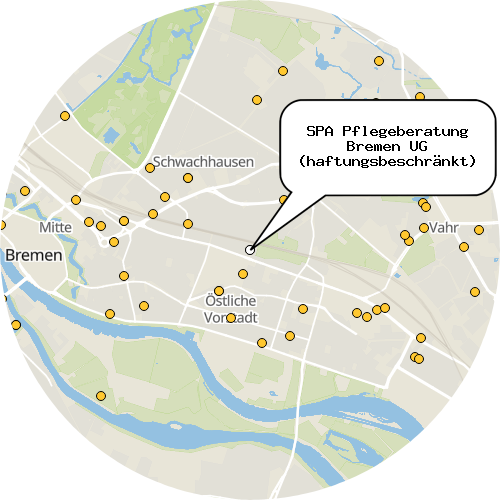 Kartenausschnitt für die Firma SPA Pflegeberatung Bremen UG (haftungsbeschränkt)