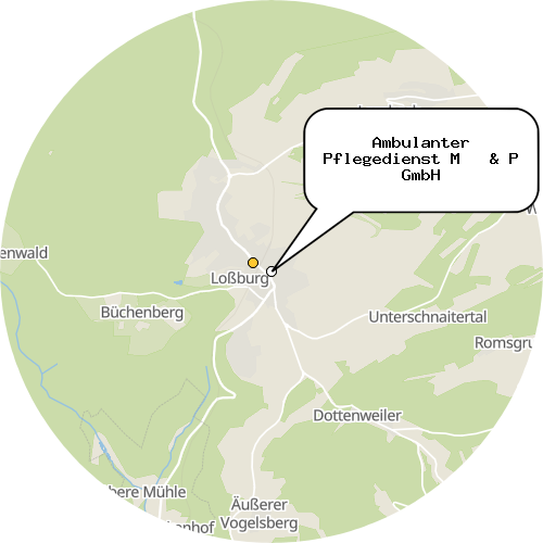 Kartenausschnitt für die Firma Ambulanter Pflegedienst M   & P GmbH