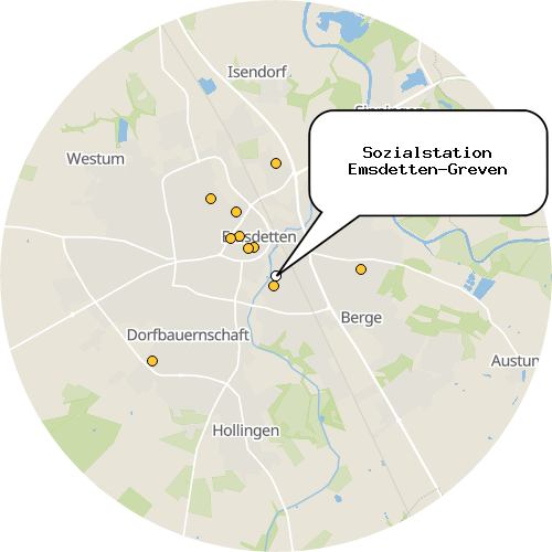 Kartenausschnitt für die Firma Sozialstation Emsdetten-Greven