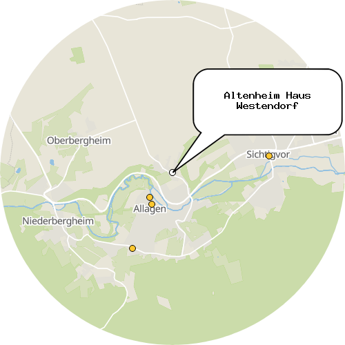 Kartenausschnitt für die Firma Altenheim Haus Westendorf