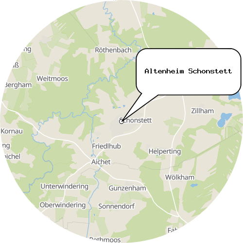 Kartenausschnitt für die Firma Altenheim Schonstett