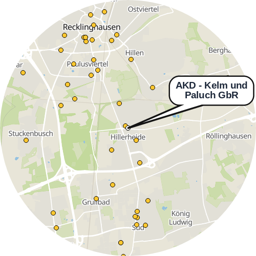 Kartenausschnitt für die Firma AKD - Kelm und Paluch GbR