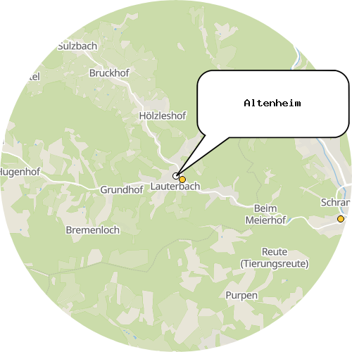 Kartenausschnitt für die Firma Altenheim