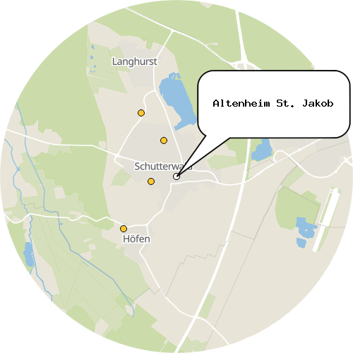Kartenausschnitt für die Firma Altenheim St. Jakob