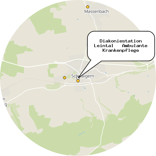 Kartenausschnitt für die Firma Diakoniestation Leintal   Ambulante Krankenpflege