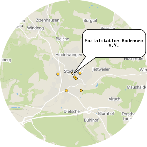 Kartenausschnitt für die Firma Sozialstation Bodensee e.V.