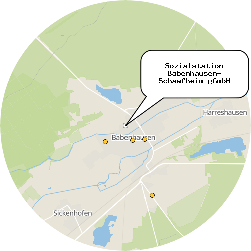 Kartenausschnitt für die Firma Sozialstation Babenhausen- Schaafheim gGmbH