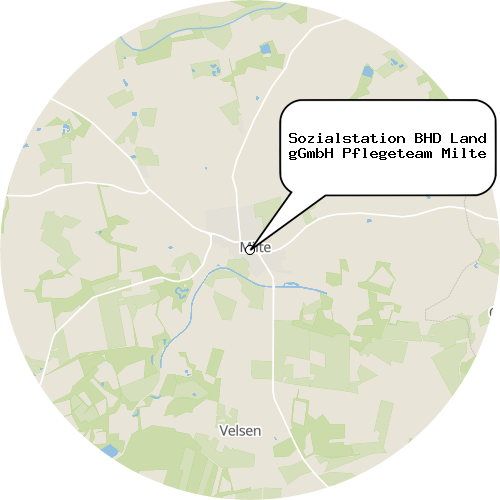 Kartenausschnitt für die Firma Sozialstation BHD Land gGmbH Pflegeteam Milte
