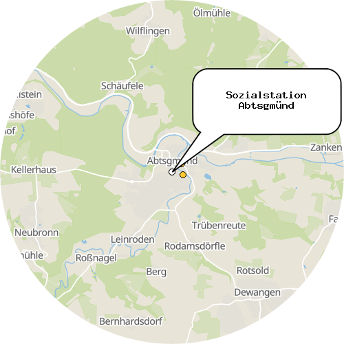 Kartenausschnitt für die Firma Sozialstation Abtsgmünd