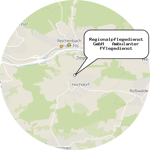 Kartenausschnitt für die Firma Regionalpflegedienst GmbH   Ambulanter Pflegedienst