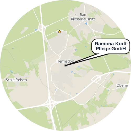 Kartenausschnitt für die Firma Ramona Kraft Pflege GmbH