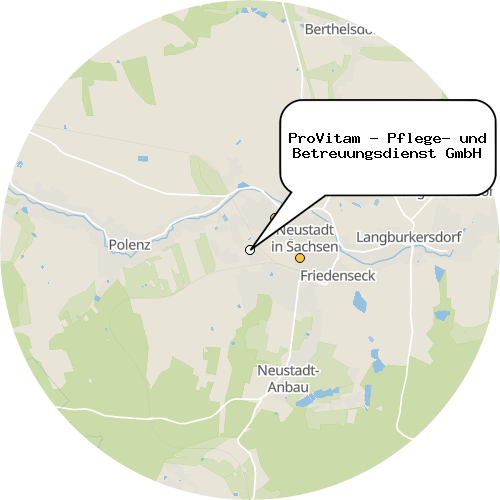 Kartenausschnitt für die Firma ProVitam - Pflege- und Betreuungsdienst GmbH