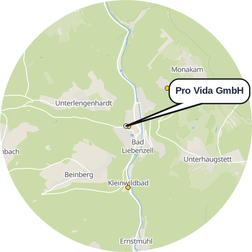 Kartenausschnitt für die Firma Pro Vida GmbH