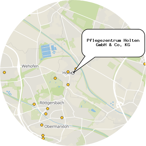 Kartenausschnitt für die Firma Pflegezentrum Holten GmbH & Co. KG